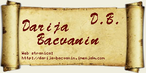 Darija Bačvanin vizit kartica